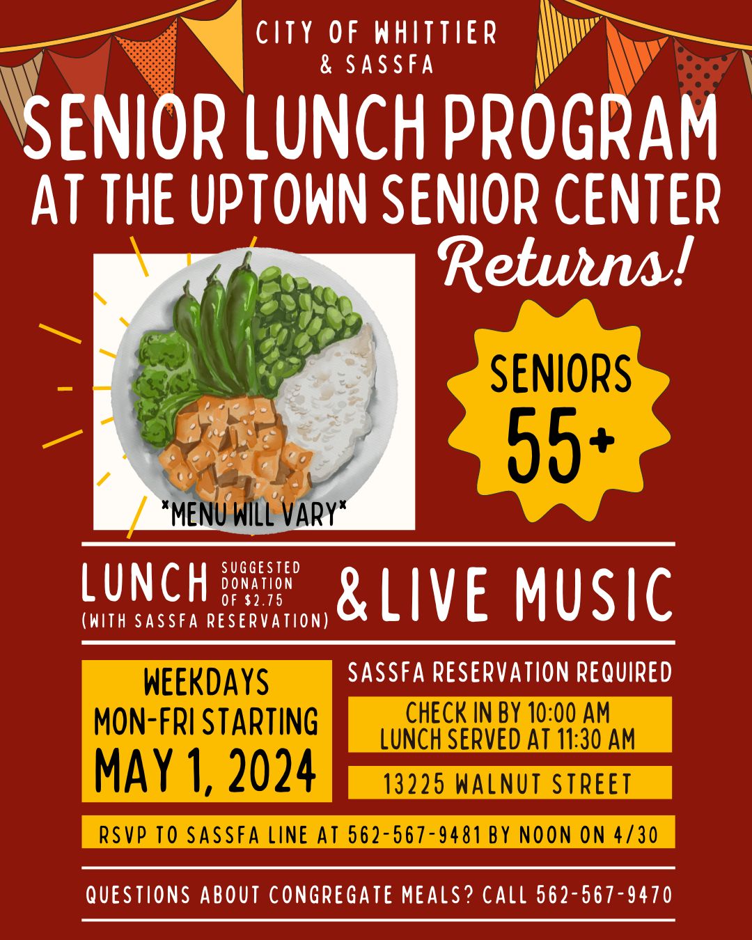 Free Lunch Senior Center 2024 