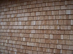 Wood shingle siding