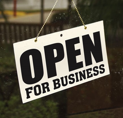 Hanging Open for Business Sign