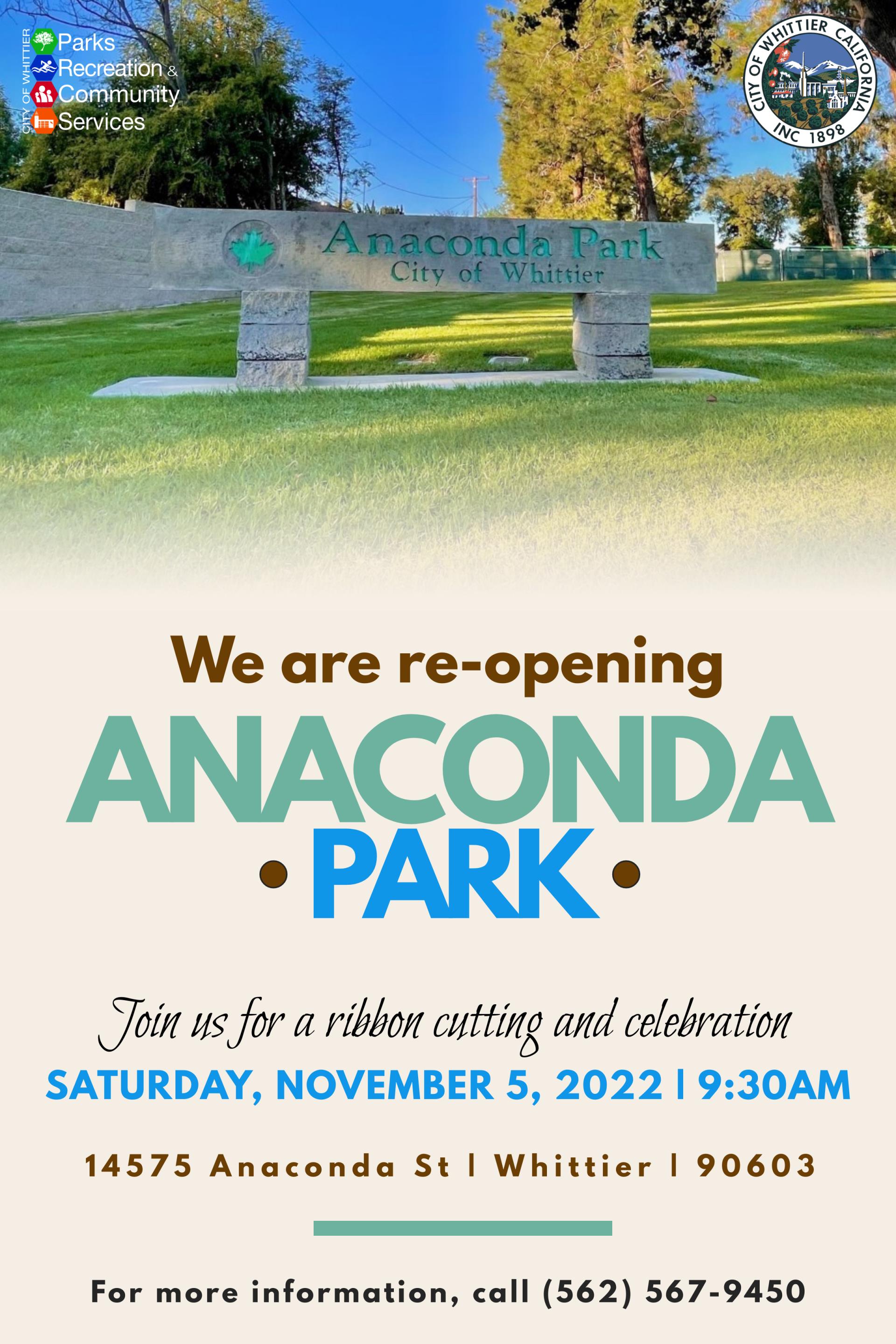 Anaconda Park Re-Opening Flyer