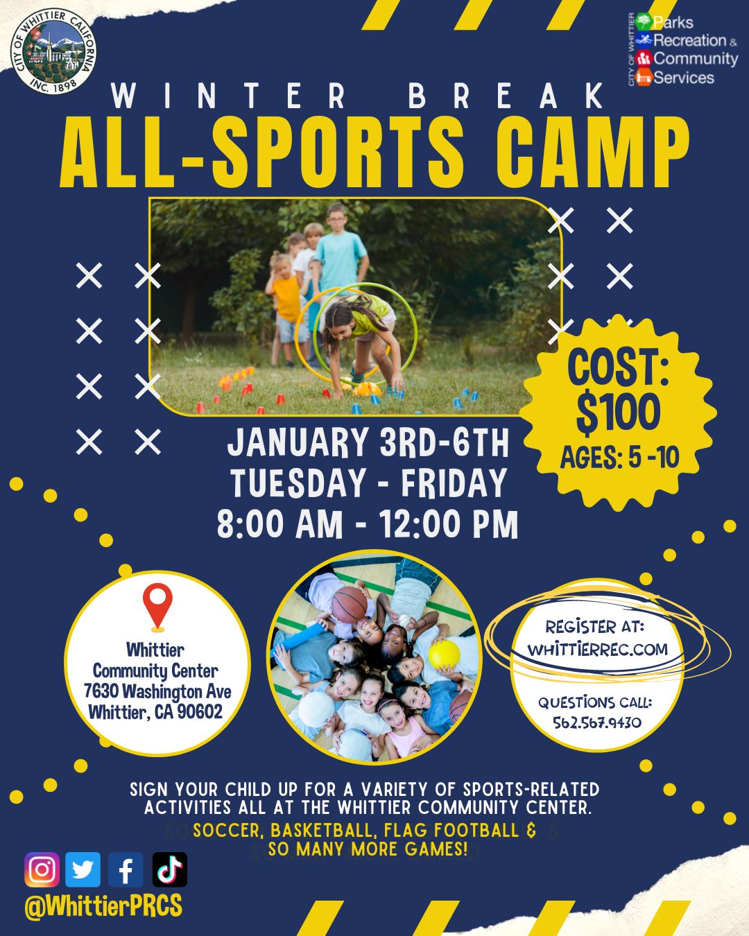 Winter Break All-Sports Camp 2023 Flyer